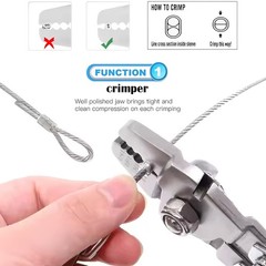 Wire Rope,Equipped with Crimping Pliers,1/16 Wire Rope, Aircraft Cable,304 Stain