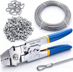 /Wire Rope Crimping Tool Up To 2.2mm Swaging Tool With 160PCS 1/16&rdquo;Aluminum Cri