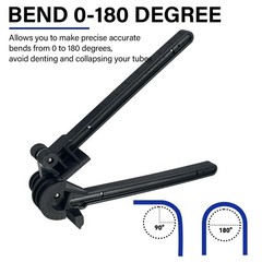 180 Degree Tube Bender 4 In 1 Manual Tubing Pipe Bender 3/16&Prime; 1/4&Prime; 5/16&Prime; 3/8&Prime; Fo