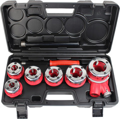 (R) Ratchet Pipe Threader Kit Ratcheting Pipe Threading Tool Set W/ 6 Dies 1/4&Prime;,