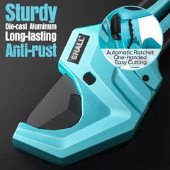 Ratchet PVC Pipe Cutter Heavy Duty, Cuts up to 2-1/2&Prime; (63Mm), Plastic Pipe Cutte