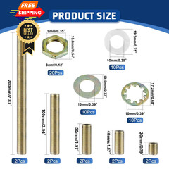 Antique Brass Lamp Repair Hardware Kit &ndash; 5 Sizes, 60 One Size,