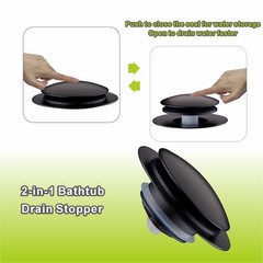 Bathtub Stopper,Tub Stopper Black,Universal Matte Black Pop Up