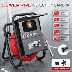 20M Sewer Drain Pipe Inspection Camera with 23mm Endoscope Probe 7&Prime; DVR Recorder