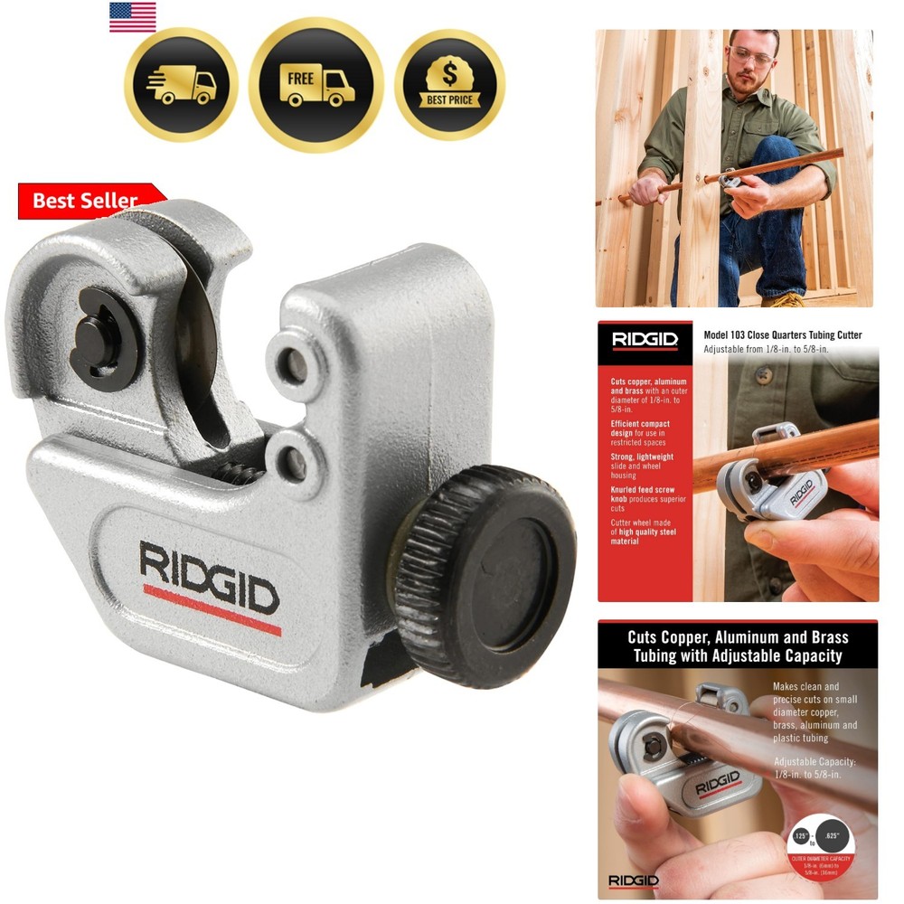 Model 103 Close Quarters Compact Tubing Cutter for 1/8&Prime; to 5/8&Prime; Copper, Alumi&hellip;
