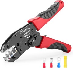 Plustool Ratcheting Crimping Tool for Insulated Connectors AWG 22-10 &ndash; Red & Bla