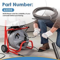 KITONLA 62235 Drain Cleaning Cable &ndash; 25 ft x 5/16&Prime; Sewer Snake Auger with Dro&hellip;