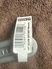RIDGID 14&Prime; Aluminum Offset Pipe Wrench for Tight Space/Overhead Application