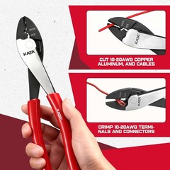 9.5&Prime; Wire Crimpers/Cutter Tool, 10-22 AWG Terminal Crimping Pliers | Insulated