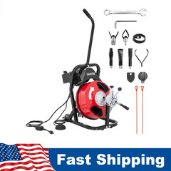 Auto Feed 75 FT x 1/2 In Drain Cleaner Machine 250W Portable Sewer Snake Auger
