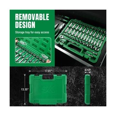 SK 3/8&Prime; Drive Socket Set with 216-P Ratchet, 55-Piece, SAE & Metric, SuperKro&hellip;