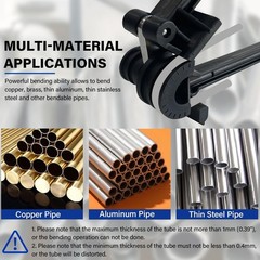 Manual Tube Bender, 4 in 1, 180 Degree, 3/16&Prime; 1/4&Prime; 5/16&Prime; 3/8&Prime; OD, ABS