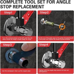 6 Pcs Plumbing Tools Kit with Angle Stop Wrench & 1/2-Inch Compression Sleeve&hellip;