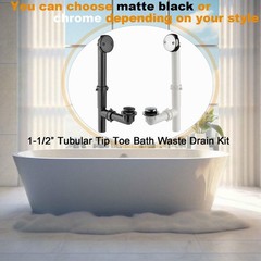 (1 Pack) Yariwiz 1-1/2&Prime; Matte Black Bathtub Tub Drain Kit Bath Waste Overflow&hellip;