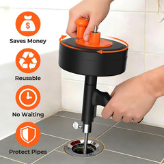 Drain Auger, 25FT Snake Drain Hair Removal Tool, Drill Powered and Manual Drain