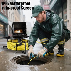 30m Sewer Pipe Inspection Camera Drain Sewer Industrial Camera 4.3&Prime; 16GB Monitor