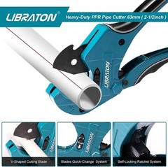 Libraton PVC Pipe Cutter, Up to 2-1/2&Prime;, Ratchet Cutter Heavy-Duty, Pex&hellip;