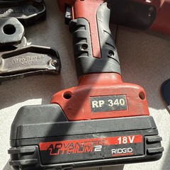 RIDGID RP 340 PRESS TOOL W/ Battery And 1 Jaw No Case No Charger
