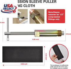 6 Pcs Plumbing Tools Kit with Angle Stop Wrench & 1/2-Inch Compression Sleeve Pu