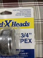 Waterline Part#2532126 Cold-X Heads 3/4&Prime; Pex For Cold Expansion