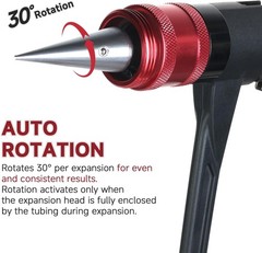 PEX-A Expander Tool Kit with 3 Self-Rotary Matte Nickel Plated Expansion Heads