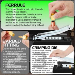 Heavy Duty Standard Hose Crimper, Hose Crimping Tool, with Ferrules (50PK) 0&hellip;.