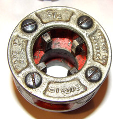 RIDGID 00-R MANUAL PIPE THREADER RATCHET HEAD & 6 DIES! 1, 3/4, 1/2, 3/8, 3/16&Prime;!