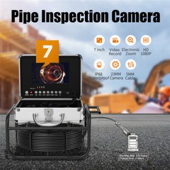 7&Prime; Monitor DVR 16GB Sewer Pipe Inspection Camera 23mm Lens Endoscope Camera 20M