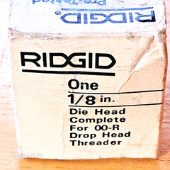 Ridgid 1/8&Prime; Die Head Complete For 00-R Drophead Pipe Threader Vintage New In Box