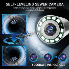 Advanced Plumbing Camera Snake 100ft with Self-Leveling & Long Battery Life