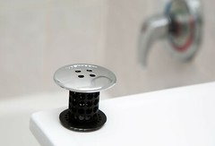 TubShroom Chrome Strainer Hair Catcher Drain Protector with StopShroom for Tub