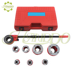 Pipe Threader Threading 3/8&Prime; &ndash; 2&Prime; Die Dies Set w/ Handle Ratchet Tool Set 7 Size