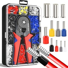 1500PCS Ferrule Crimping Tool Kit with 11 Sizes Wire End Ferrules & AWG23-7 Plie