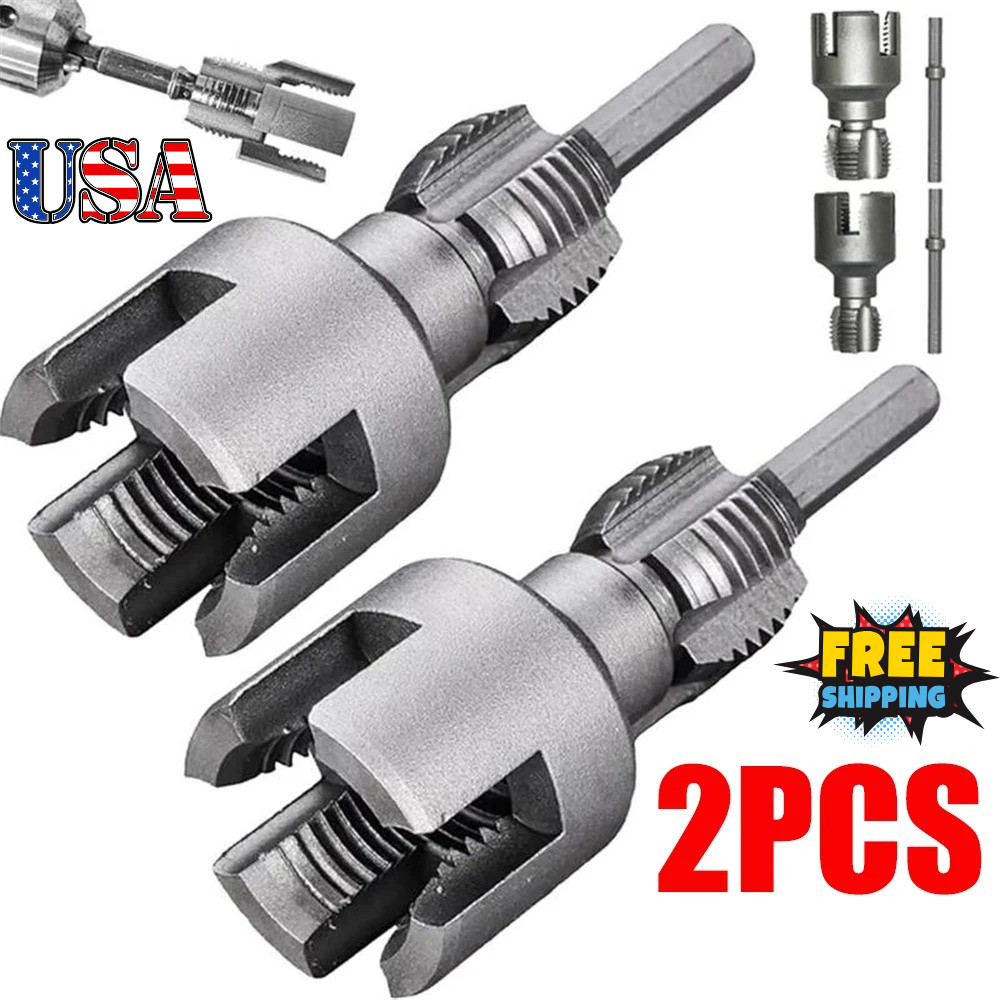 2pcs Integrated Internal & External Pipe Threading-Tool,PVC Pipe Threader Kit