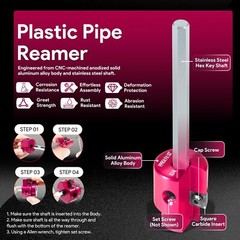 PPR50 1/2&Prime; Head Plastic Pipe Fitting Reamer & 1/4&Prime; Hex Shaft Fit for 1/2&Prime; Drills