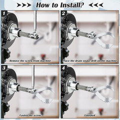 4PCS Drain Snake Drill Attachment, Drain Cleaner Combination Cutter Head Set fo