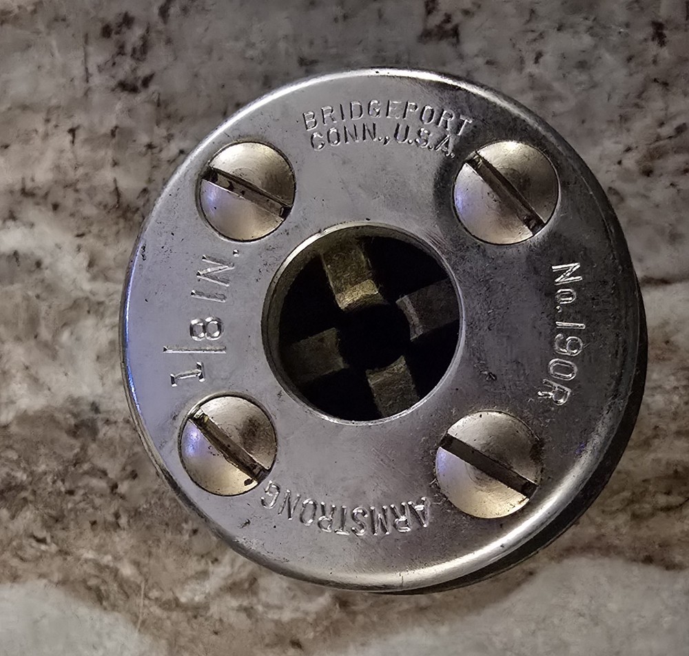Armstrong USA Pipe Threader Die Head No. 190R SAE 1/8&rdquo; w Chrome Head 260531