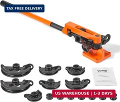 VEVOR Pipe Tube Bender, 3/8&Prime; to 1&Prime; OD Manual Pipe Tube Bender with 7 Bending Die
