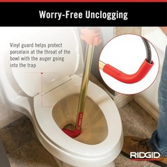 Power Drill Compatible 6 ft Closet Auger &ndash; Safe & Lightweight Clog Remover