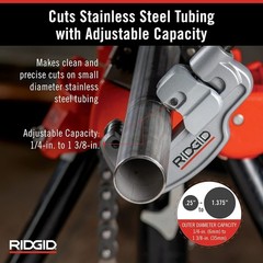 Model 35S 1/4&Prime; to 1-3/8&Prime; Stainless Steel Tubing Cutter with X-CEL Knob, Silver