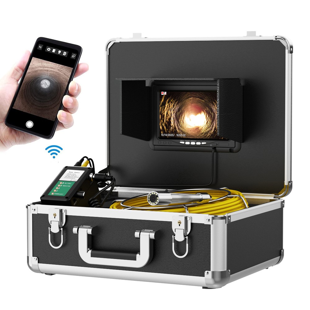 7&Prime; 20M WIFI Pipe Inspection Camera Drain Sewer Camera 1000TVL Endoscope Cam IP68