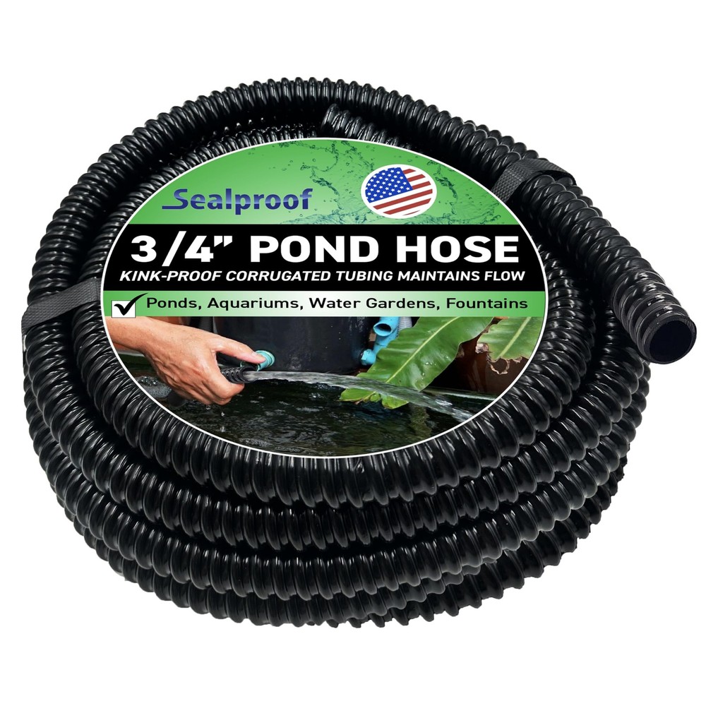 Sealproof 3/4&Prime; Dia Corrugated Pond Tubing 3/4-Inch ID, 20 FT Long, Black Kink&hellip;