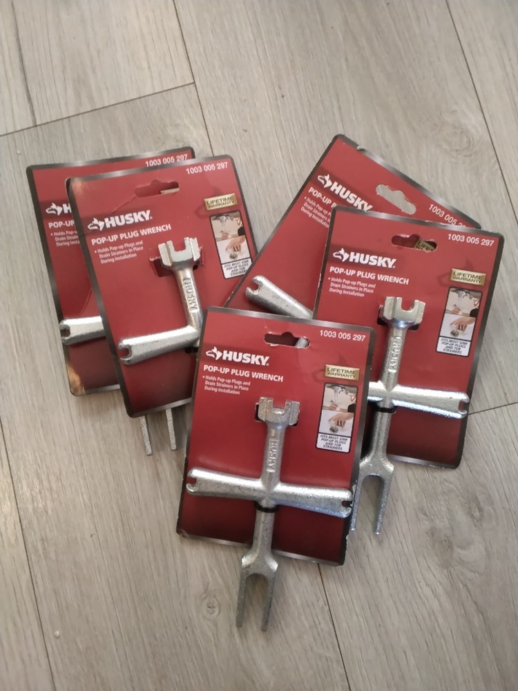 Lot of 5 Husky Pop-Up Plug Wrench Dual End Plumbing Tool Sink Drain Install