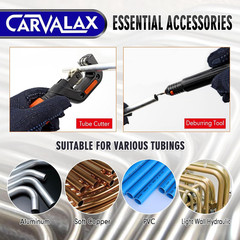 CARVALAX Pipe Tube Bender Set, for 1/4&rdquo; to 7/8&rdquo; O.D, 90&deg; Ratcheting Tubing