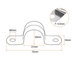 30pcs 1 3/16 Inch 30mm Conduit Clamp, M30 U Tube Pipe Clamp, Stainless Steel