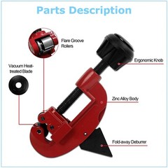 Pipe Tube Cutter 1/8&Prime; to 1-1/8&Prime; OD Copper Brass Aluminum PVC Plumbing HVAC Mini