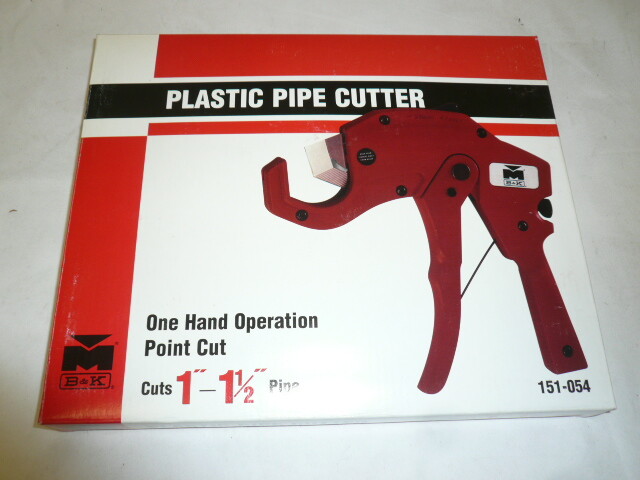 B&K PVC Plastic Ratcheting Pipe Cutter Up To 1-1/2&Prime; One Hand Operation Point Cut