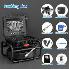 165FT Sewer Camera with 10&Prime; HD Screen, Audio, 32GB &ndash; Ideal for Plumbers