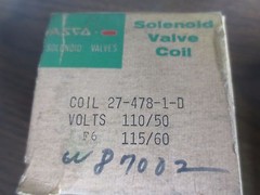 ASCO 27-478-1-D SOLENOID VALVE COIL &ndash; 110/120V, 50/60Hz &ndash; NEW SURPLUS