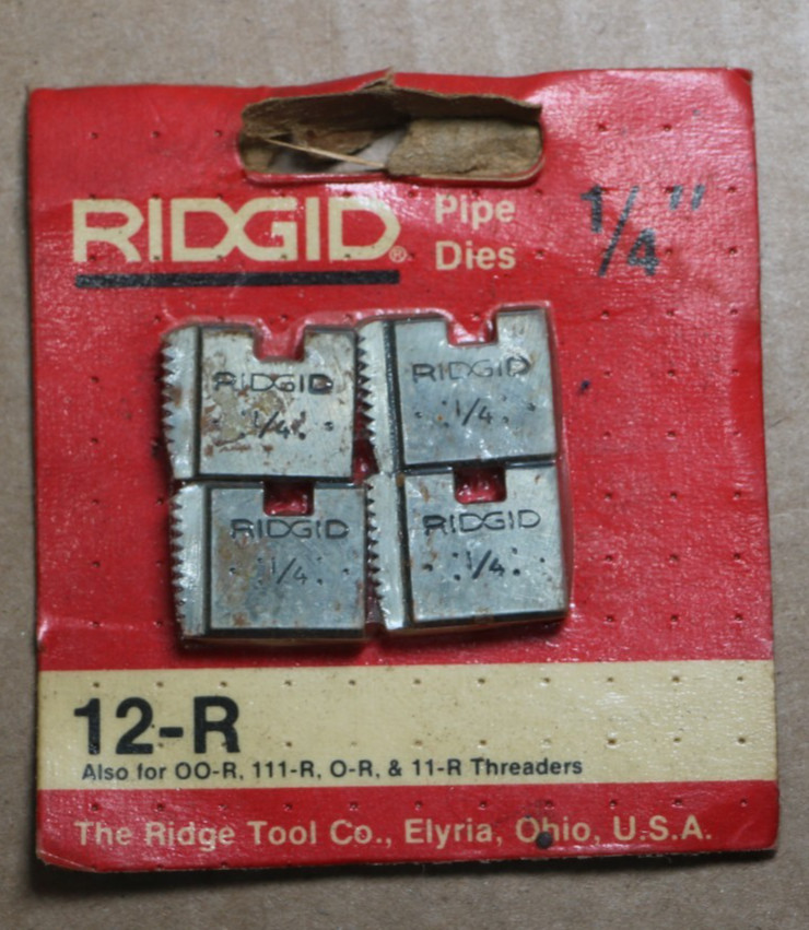 Ridgid 1/4&Prime; Pipe Threader Die Set for 12-R 11-R 00-R 0R 111-R 30A Threader Heads